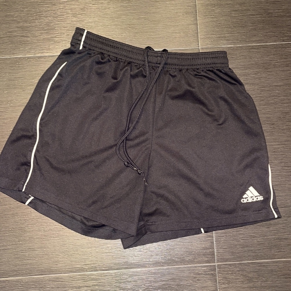 black adidas soccer shorts size small